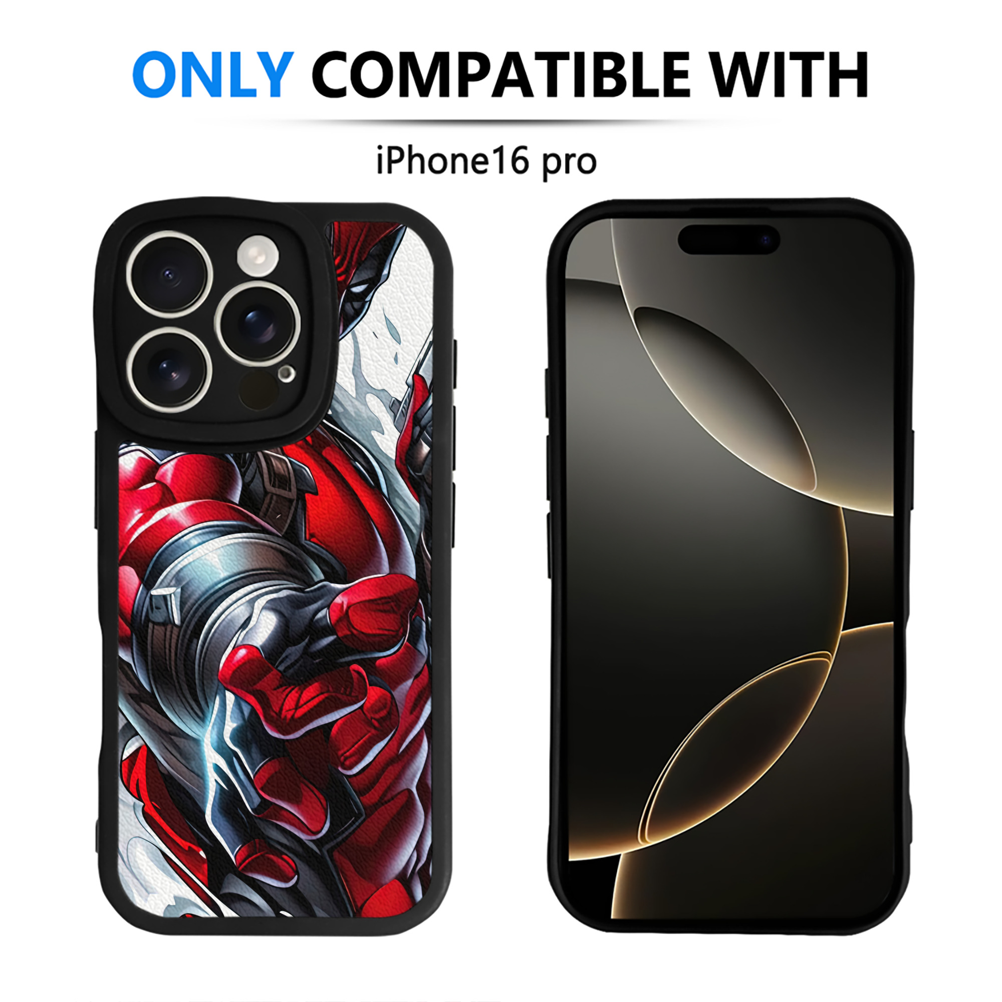 （画像用） Deadpool デッドプール 【iPhone 16シリーズ対応】シリコンスマホケース（レザー調） 材質：シリコン